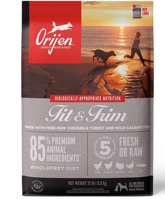 ORIJEN Fit & Trim Dog Food, Healthy Weight Recipe, Grain Free, 13lb