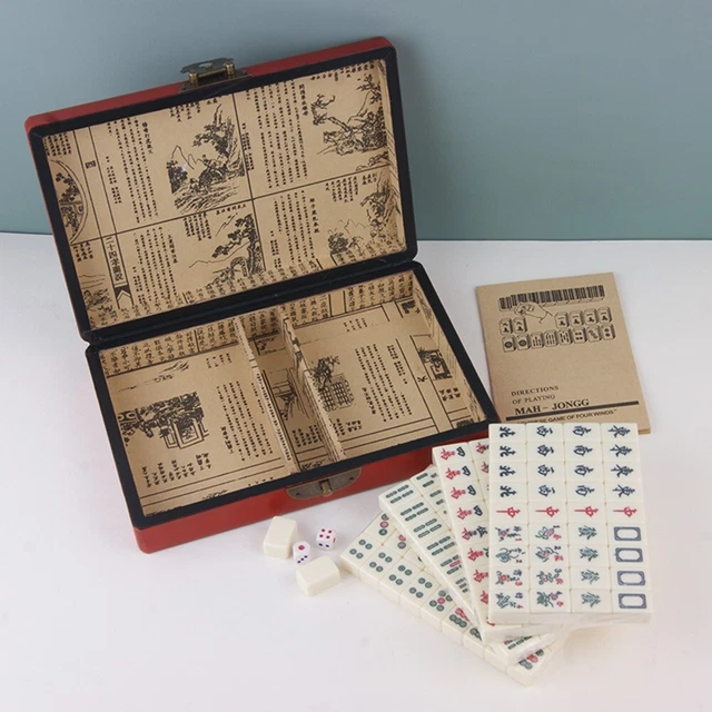Enjoy the Thrills of Mahjong Anywhere You Go Portable Set with Wooden Case