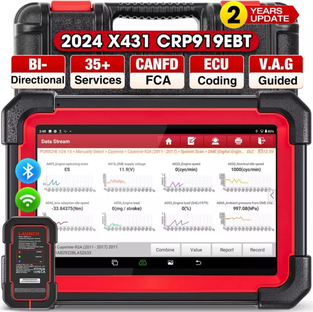 LAUNCH X431 CRP919EBT Car Diagnostic Tool OBD2 Professional Scanner ECU Coding