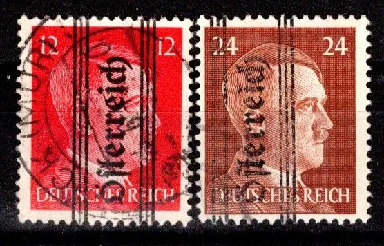 Österreich 1945: 12+24 Pfg. Grazer Ausgabe (ANK 681+685) gestempelt (ANK: 210 €)