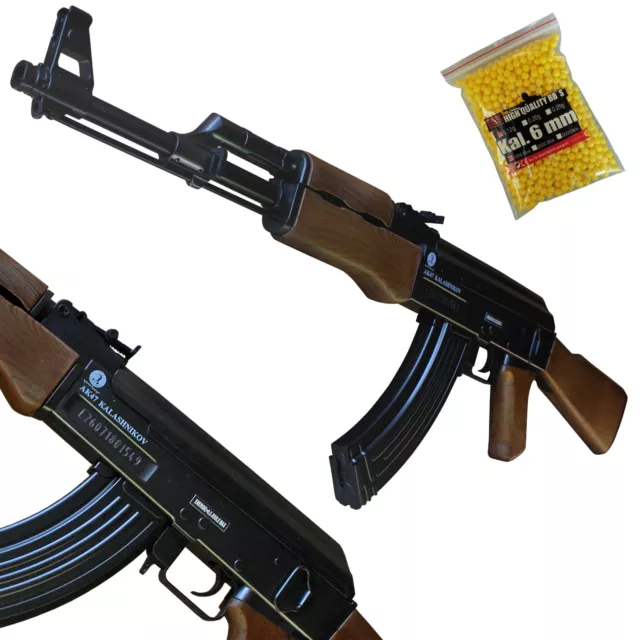 GSG AK 47 wood Kinder Spielzeug Gewehr Kunststoff Magazin Kalashnikov Softair