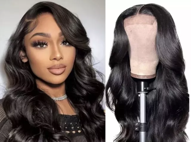 Perruque Naturelle Brésilienne 4x4 Lace Wig Human Hair 180% Density 16inch 41cm