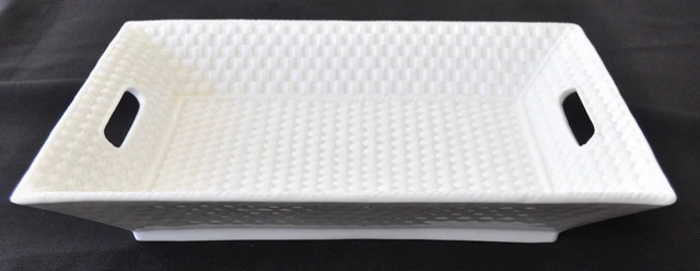 TIFFANY & CO Tiffany Weave Rectangular Handled Serving Tray