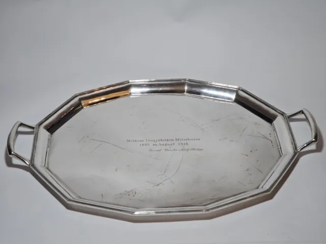 Schwarz & Steiner .800 Silver Antique Engraved Platter Tray 1750 Grams