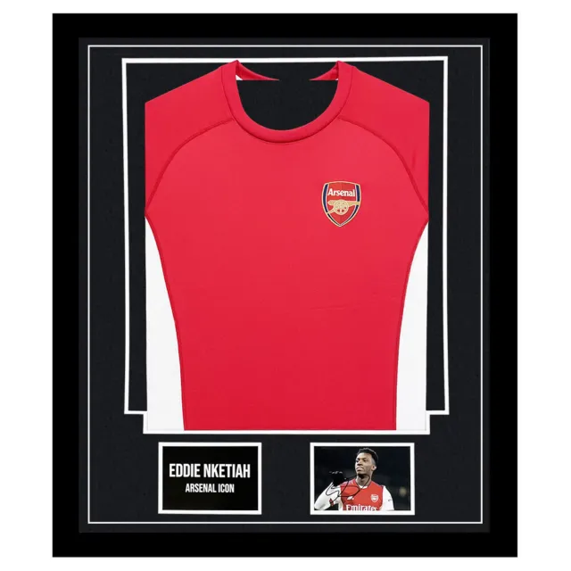 Signed Eddie Nketiah Framed Display Shirt - Arsenal Icon +COA