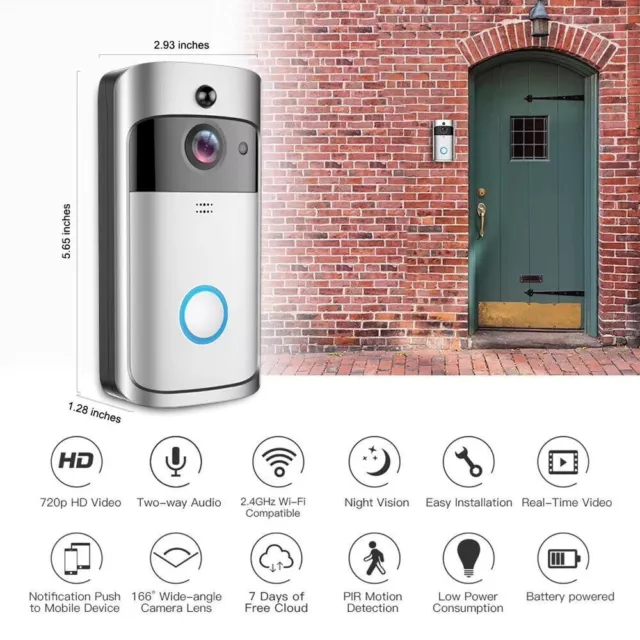 Caméra de détection de mouvement vidéo WiFi sans fil  Doorbell Wireless Camera