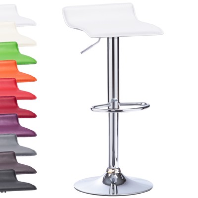 WOLTU BH30ws-2 Sgabelli da Bar Sedia Cucina con Schienale Poggiapiedi Similpelle Cromato Altezza Regolabile Girevole Moderni Classici Colorato Bianco+Nero Coppia Set 2 