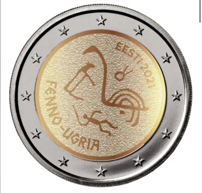 ESTONIA 2021 MONETA COMMEMORATIVA 2 EURO FDC UNC EESTI POPOLI UGRO-FINNICI 