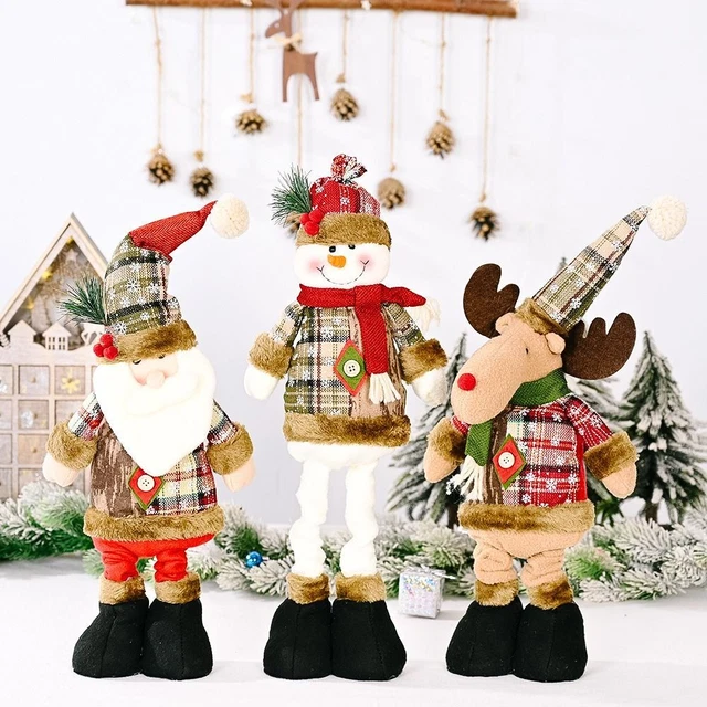 Muñeca de Navidad retráctil Hombre Escritorio Adorno de Navidad