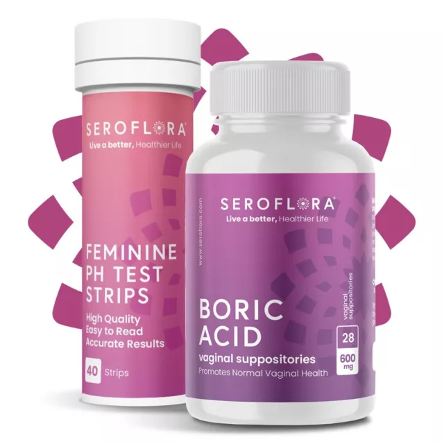 SEROFlora Supositorios vaginales para la infección por levaduras y la prueba de pH vaginal (28-40ct)