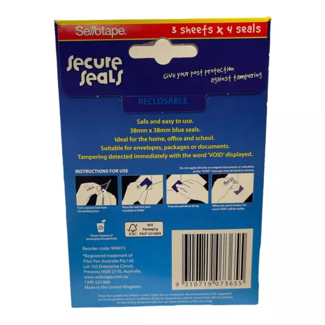 Sellotape Secure Seals For Envelopes Office Home School Stationary Tamper Proof 2