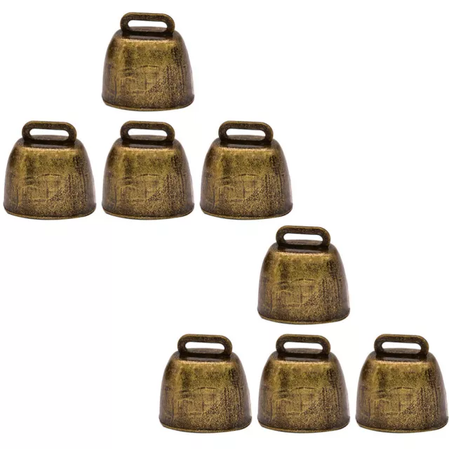 8 Pcs Vintage Copper Bell Animal Anti-lost Metal Cow Iron Brass