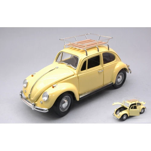 VW BEETLE 1967 CAMPING VERSION YELLOW 1:18 Lucky Die Cast Auto Stradali