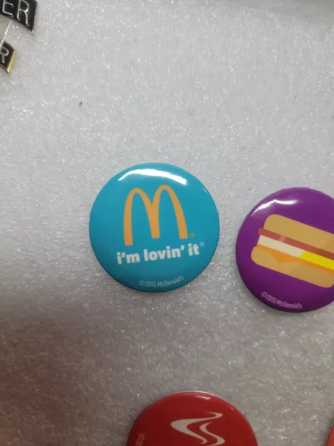 McDonald's Lot of 5 Buttons Breakfast Coffee Iced Coffee Hash Brown McMuffin 3