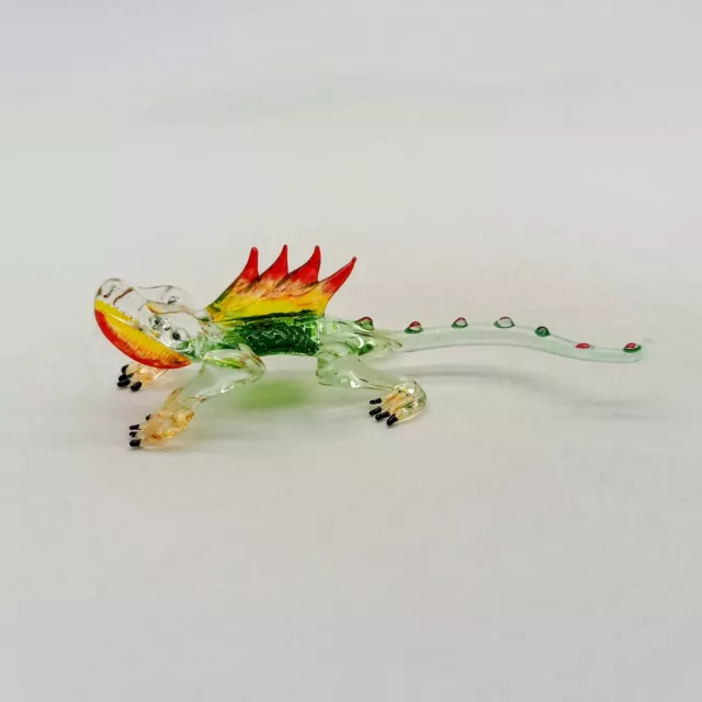 Iguana Lizard Chameleon Glass Figurine Animal Hand Blown Reptile - GTSL008