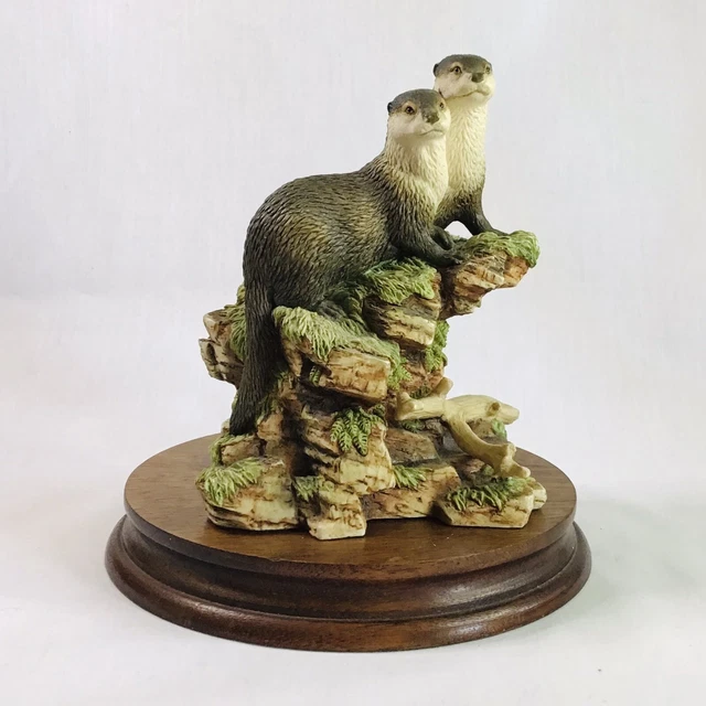 Vintage Ayres Border Fine Arts Society SOC3 Together Again 1991 Otter Sculpture