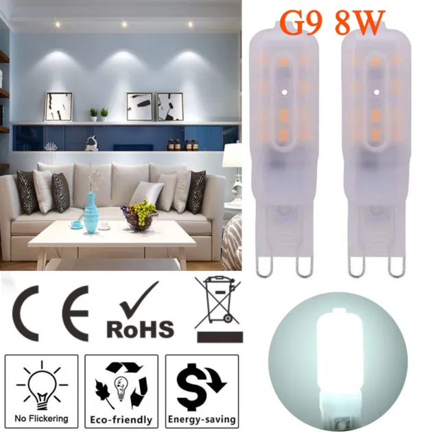 Cool White G9 LED 8W Capsule Light Bulb Replacement Halogen Bulbs Dimmable Lamp