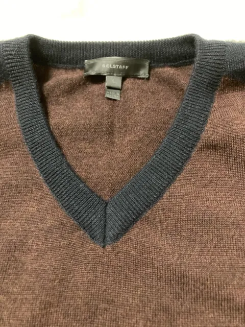 Belstaff mens cashmere blend v-neck sweater size L