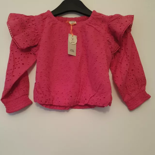 River Island Mini Pink Cottage Couture Top Baby Girls Size 9-12 Months**** V317