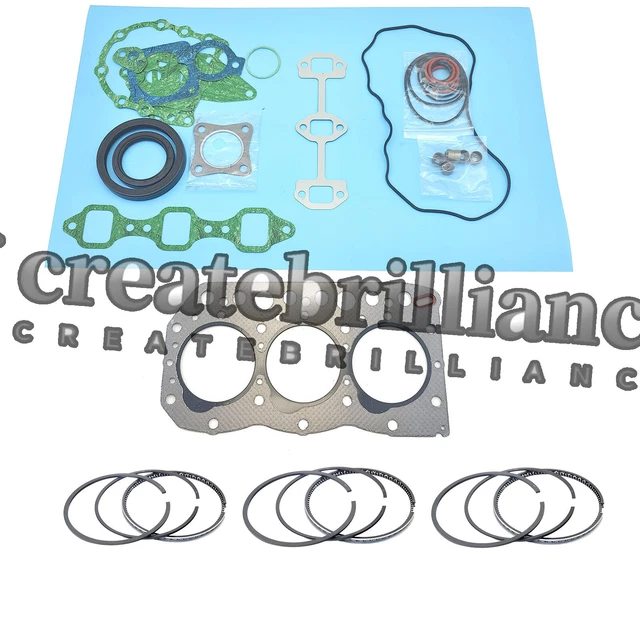 3TN75 Full Gasket Kit + Piston Rings for John Deere 855 856 STD piston ring set