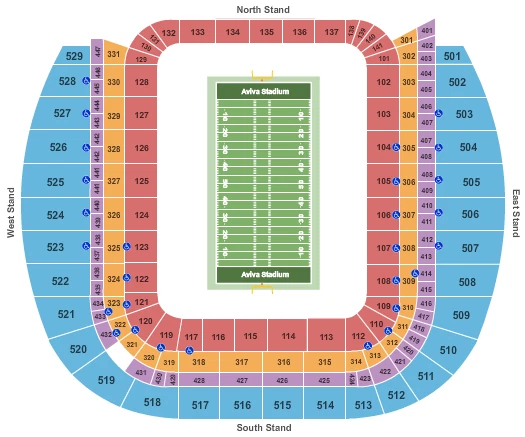 2 Notre Dame Fighting Irish vs. Navy Midshipmen Football Tickets Sec 524 Ireland