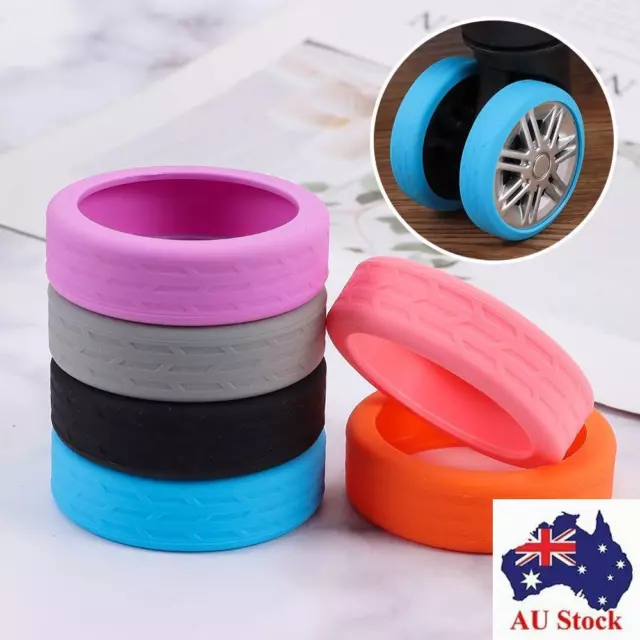8PCS Silicone Luggage Wheels Silent Protector Suitcase Wheels Protection Cover