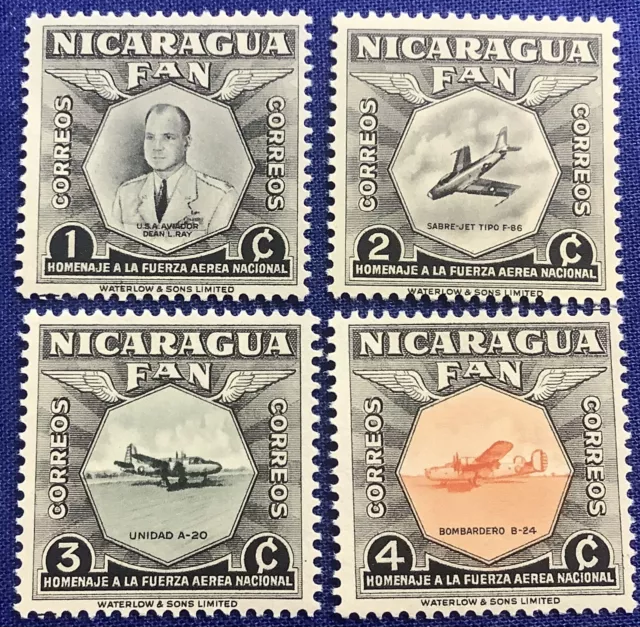 1954 Nicaragua Stamps Collection SC#755-758 FAN - Aviation MNH OG 120923011