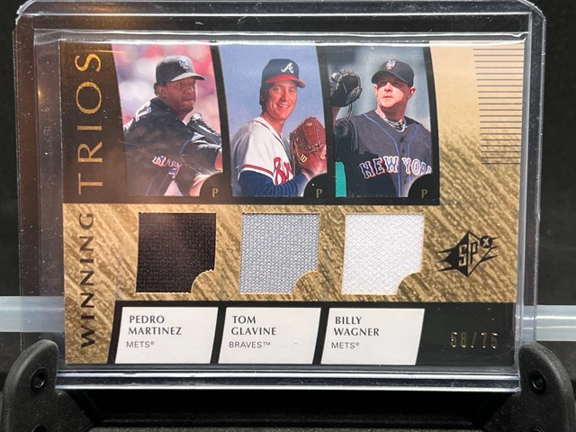 Pedro Martinez Tom Glavine Billy Wagner 2008 UD SPx Winning Trios 3 Relic 58/75