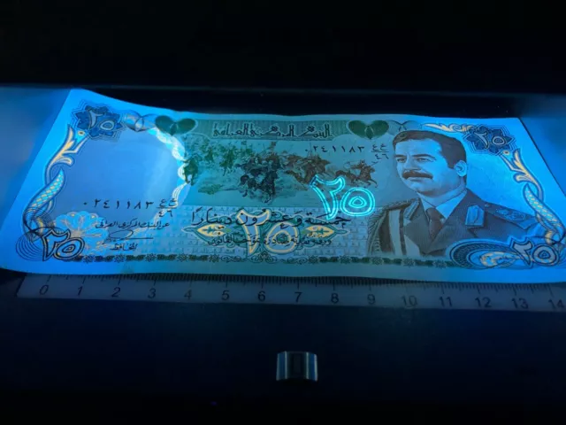Iraq 25 Dinar 1986 AU-UNC Banknote Currency Money Note Bill Saddam Hussein