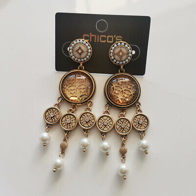 New Chicos Chandelier Drop Earrings Gift Vintage Women Party Holiday Jewelry