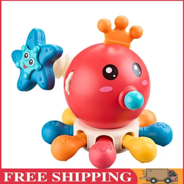 Octopus Baby Sound Toy Educational Toy for 0 1 2 3 Year Old Kids (Red)
