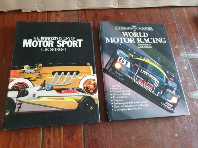 2x HARDCOVER Books Pirelli History of Motor Sport + Illustrated Encyclopedia Of