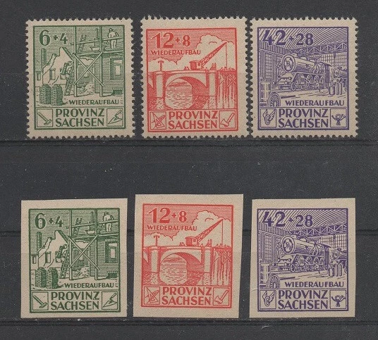 SBZ  Provinz Sachsen 87 - 89 A + B (Wiederaufbau) postfrisch