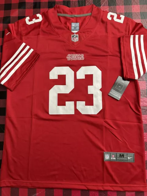 SAN FRANCISCO 49ERS #23 Christian McCaffrey Red stitched Football