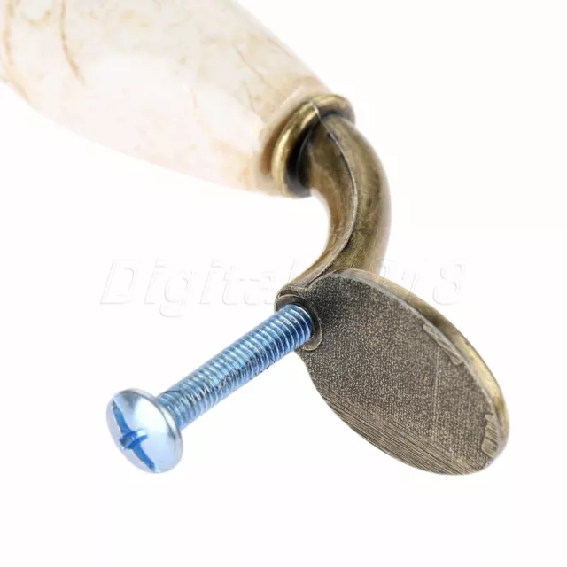Poignées de tiroir de porte fissurée en marbre rétro poignées d'armoire antique boutons d'armoire céramique 3