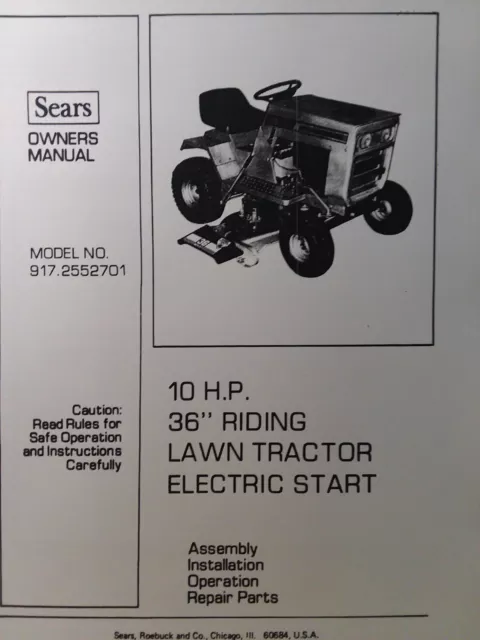 Craftsman 26 hp 54 top lawn tractor parts manual