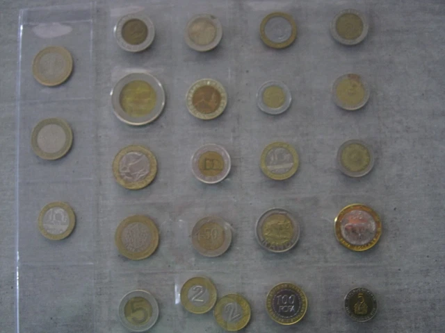 Münzen Bimetall Konvolut Lot wie Euro Pfund Guinea Zimbabwe Rand FCFA Peso Franc