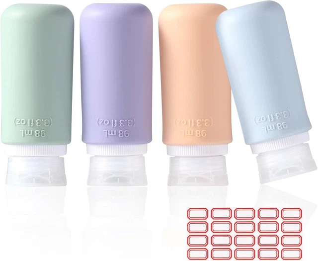 Kit De 17 Botellas De Viaje De Silicona - Recipientes Rellenables Para Champú, Cremas Y Líquidos