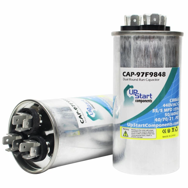 thumbnail image 2 of ClimaTek Round Dual Run Capacitor - 40/5 µF 370/440V, Replaces Bryant HC98JA041D | For AC Units, Heat Pumps, Fan Motors 2 of 7