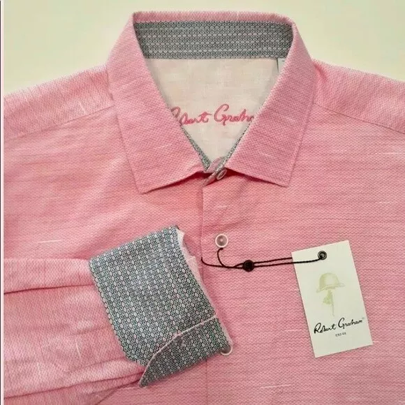 ROBERT GRAHAM PINK Long Sleeve Shirt Size M BRAND NEW w/ Tags