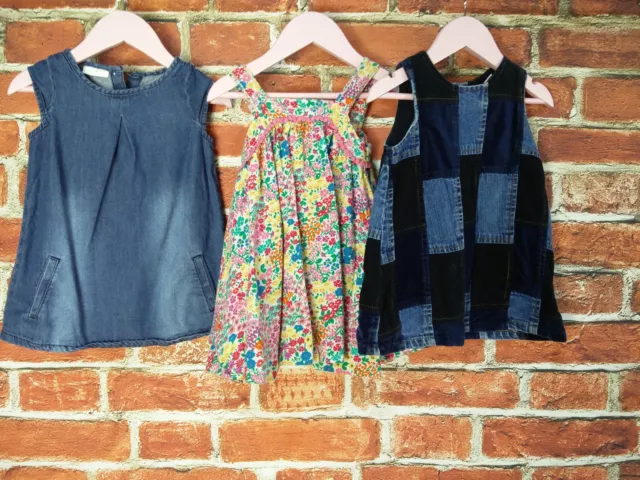 Girls Bundle Aged 9-12 Months 100% Next Summer Dresses Floral Denim Patch 80Cm