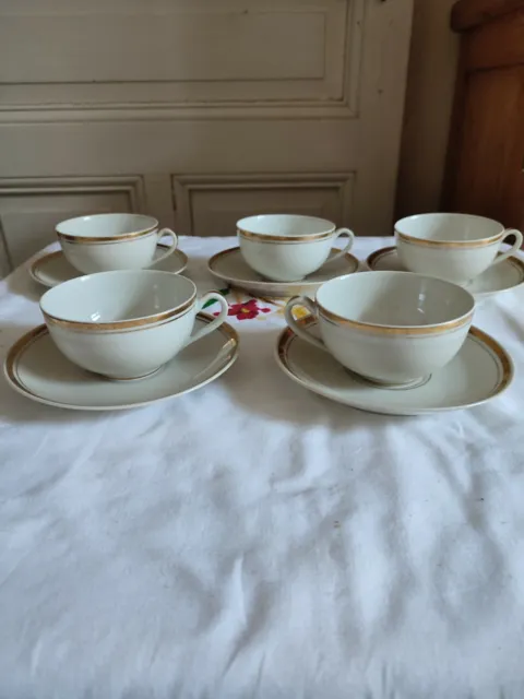 Theodore Haviland Set Of Five Saucers And Saucer To Tea Porcelain Limoges