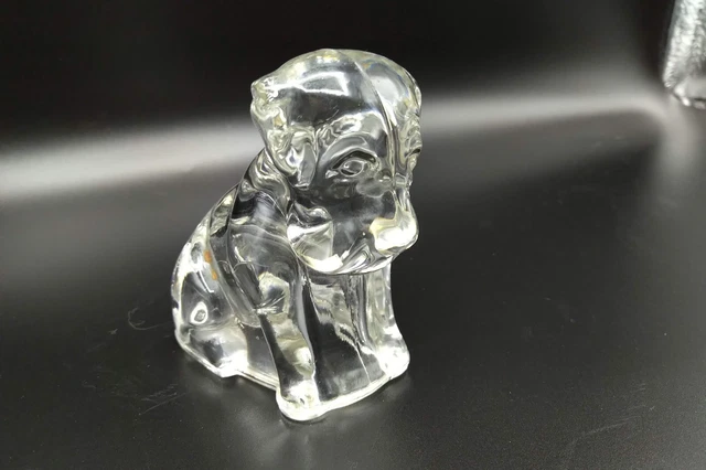 GLASS VINTAGE CANDY DOG CONTAINER FEDERAL GLASS 1940s