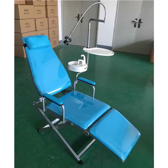 Dental Mobile Folding Chair Portable Dental Chair Unit & LED Light +Dental Tray