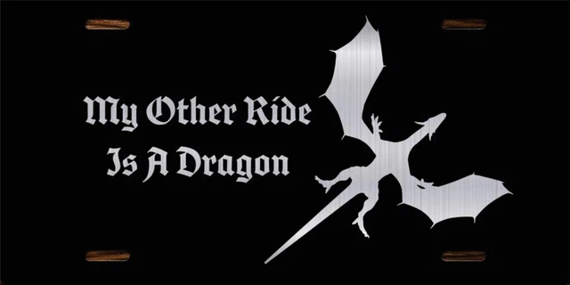 MY OTHER RIDE IS A DRAGON FUNNY NOVELTY LICENSE PLATE  6x12 Metal CAR TAG