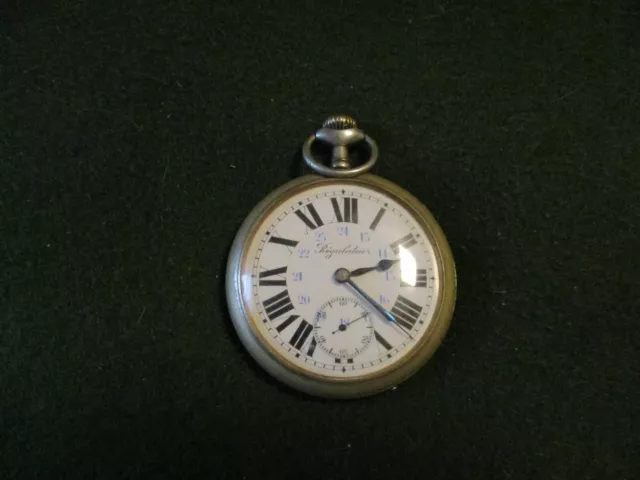 Montre De Poche Ancienne Régulateur En Argent - Mécanique à Remontage Manuel, Fabrication Française, Très Bon état