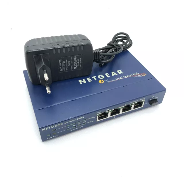 SWITCH NETGEAR - DS104 - 4 x 10/100Mbps - Testé 100% Fonctionnel