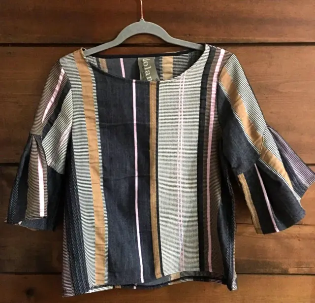 Dolan Left Coast Collection Striped Bell Sleeve Top Women Size XS Anthropologie
