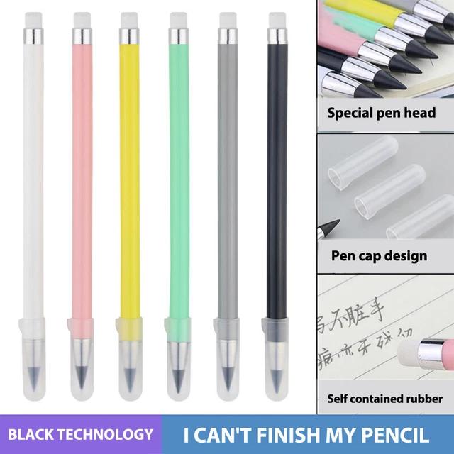 Lopenle Ewiger Bleistift Set – 6 Stifte + 12 Ersatzspitzen, Tintenlos, Radierbar, Für Schule & Büro