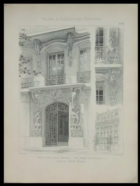 Paris, 30 Avenue Daumesnil - 1905 Board - Emile Thomas, Art Nouveau